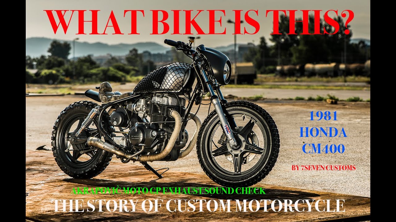 Custom 1981 Honda CM400 Super Sic - first start, Akrapovič Moto GP sound check -