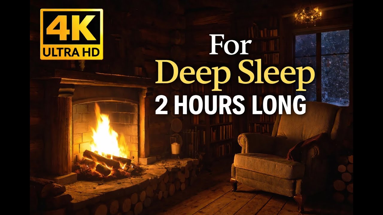 Cozy Fireplace in a Forest Cabin 🔥 Real Fire Sounds for Sleep (No Music)