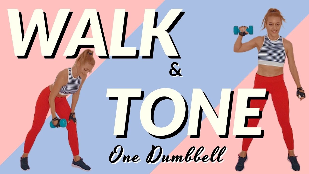 🔥ONE DUMBBELL WALK & TONE Full Body WORKOUT 🔥FAT BURNING+MUSCLE TONING WORKOUT🔥ONE DUMBBELL WORKOUT🔥