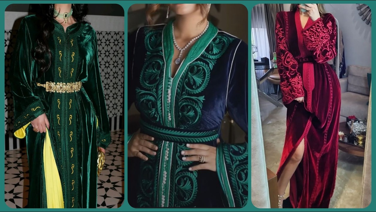 اخر ما كاين 💥 وأرررروع الموديلات قفطان و تكشيطة  الموبرة / المخمل Caftan velour