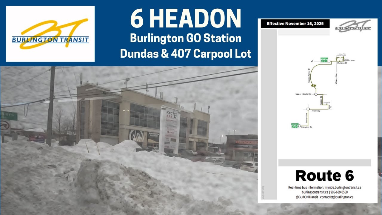 Burlington Transit 6 Headon - Burlington GO Station To Dundas/407 Carpool - Full Route