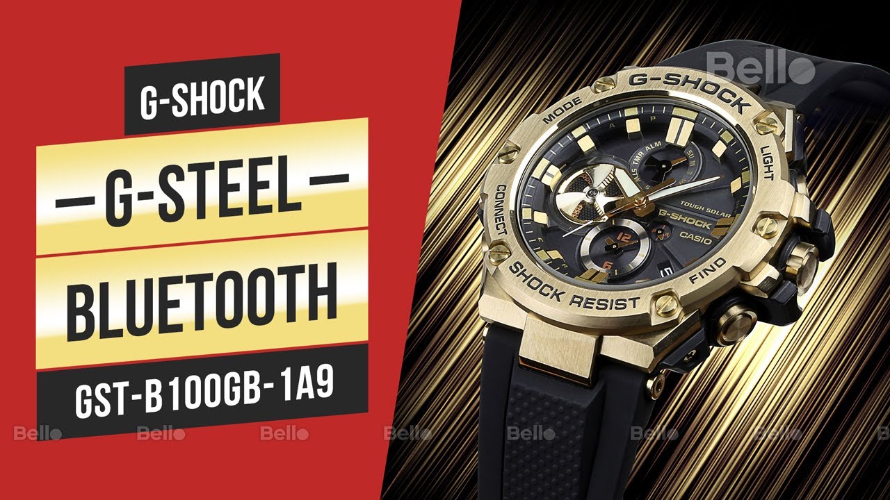 Mở hộp GST-B100GB-1A9 - Black & Gold cho G-Shock G-Steel GST-B100 tại Bello