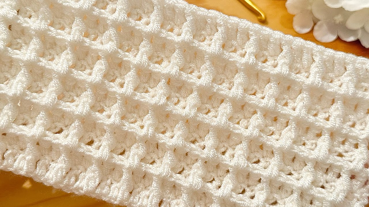 Crochet Waffle Stitch - Easiest Tutorial, How to Crochet For Beginners, Crochet Baby blanket