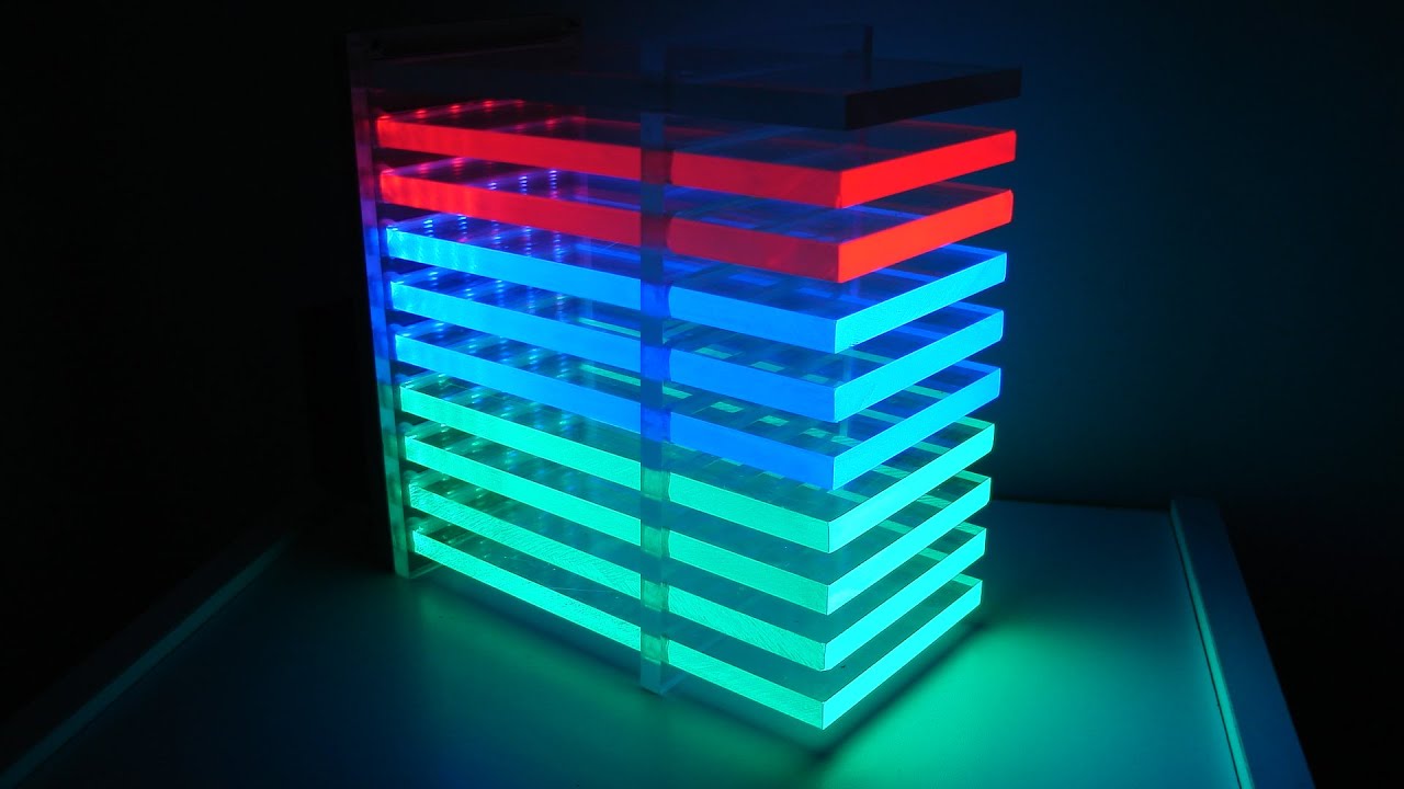 Armando tiras led RGB y acrilicos para vumetro