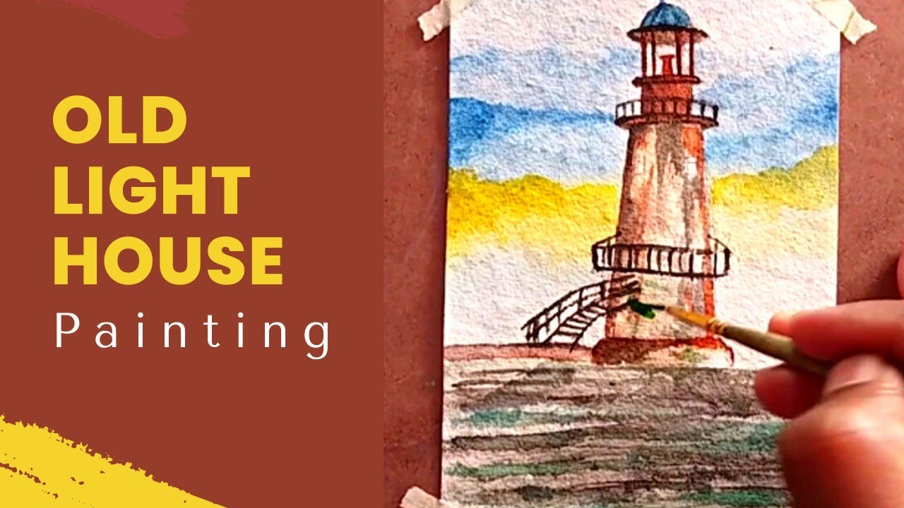 Old Light House Painting | How To Do Light House Painting | Colourful Box | #LightHousePainting
