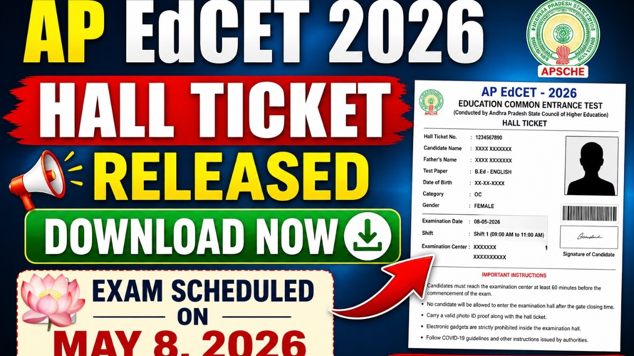 AP EdCET 2026 Hall Ticket Released || Download Now ||Exam scheduled released|| exam on May 8 #apBed
