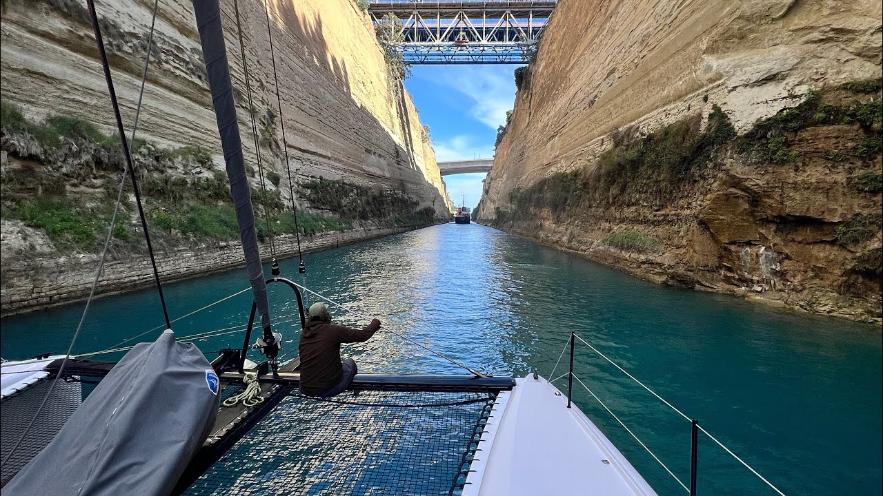 Sailing through the Corinth Canal on KODA