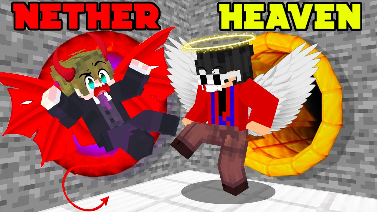 DEVIL vs ANGEL Choose a Door Battle in Minecraft...