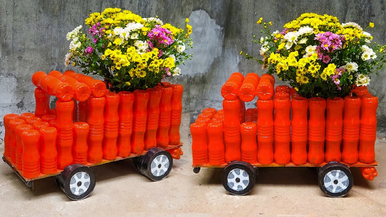 How To Make Amazing Car Pots Garden with Plastic Bottles Garden Ideas | Creative Ideas