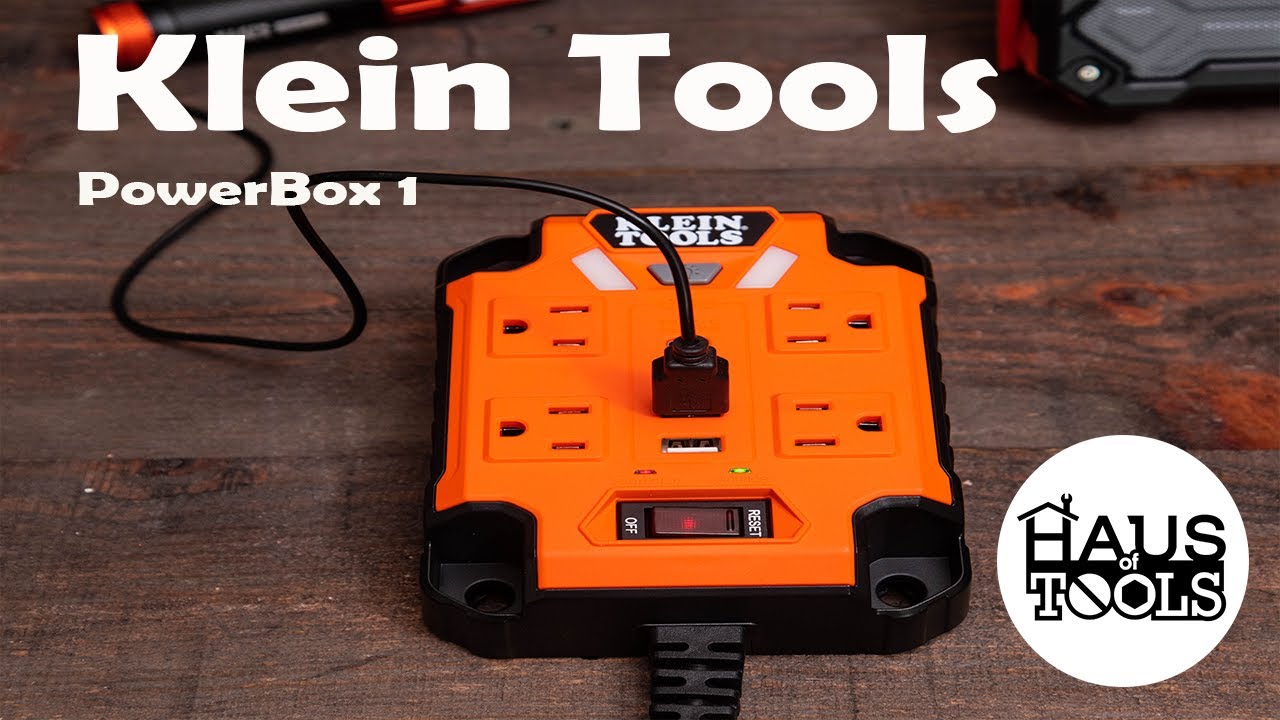 Klein Tools 29601 PowerBox 1, Magnetic Mounted Power Strip with Integrated LED Lights