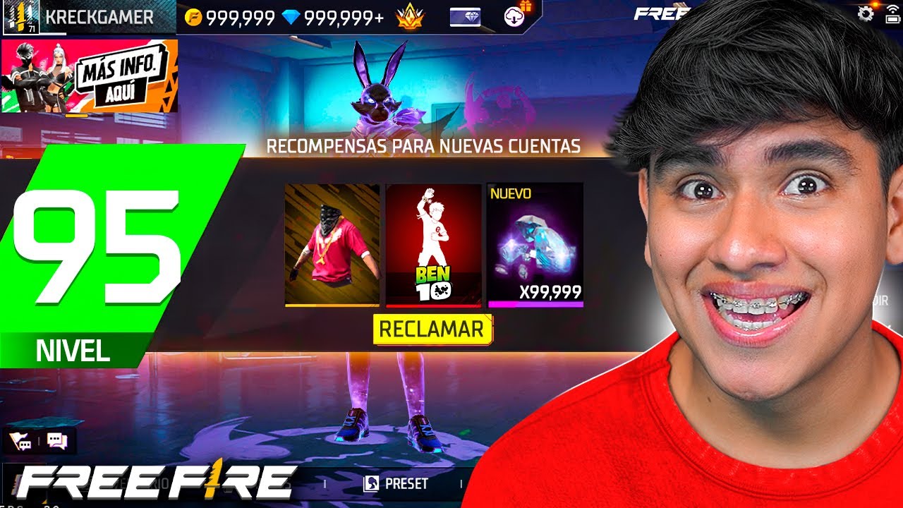 ¡SUBÍ al NIVEL 95 y ESTO ME DIERON DE RECOMPENSA!!😱Free Fire