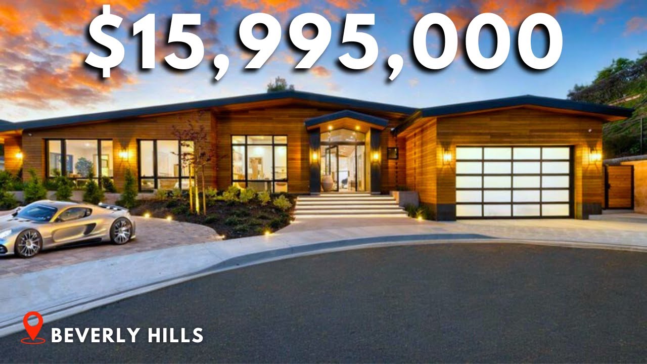 Touring a $15,995,000 Beverly Hills "MODERN OASIS" with 007 Canyon Views That Will BLOW Your Mind!