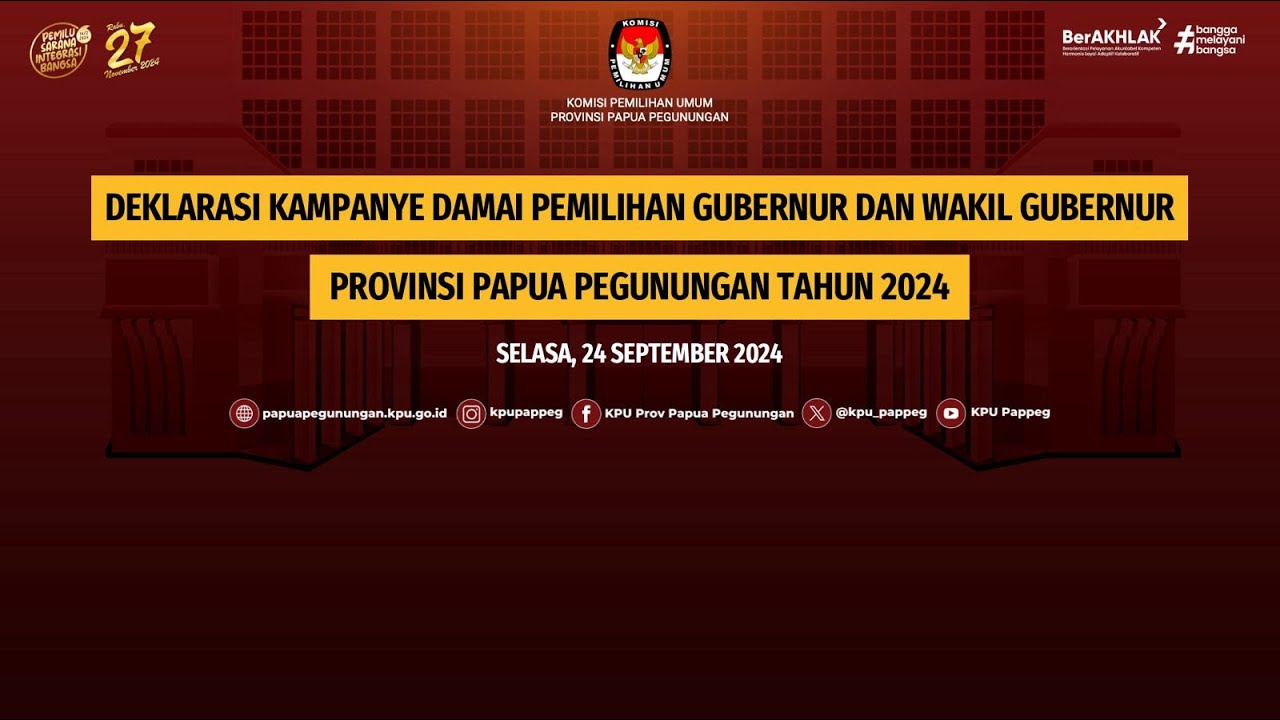 PLENO REKAPITULASI PEROLEHAN SUARA PEMILIHAN GUBERNUR DAN WAKIL GUBERNUR PAPUA PEGUNUNGAN TAHUN 2024