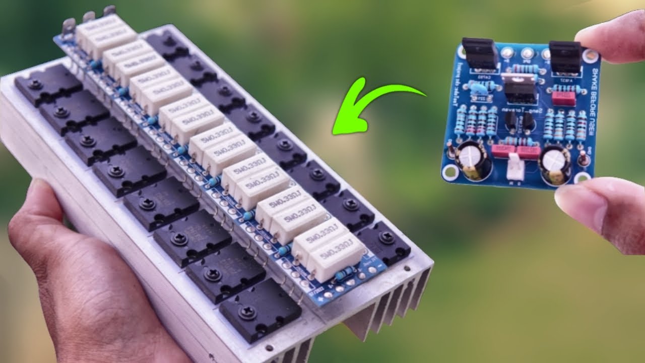 Это 800 ватт? Плата мини-усилителя высокой мощности использует 8 пар транзисторов 2SA1943 и 2SC5200.