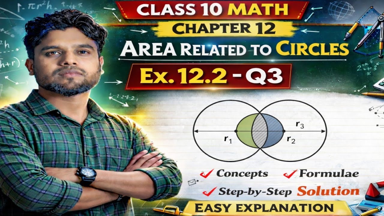 Class 10 Maths Chapter 12 Ex 12.2 Q3 | Areas Related to Circles | Step by Step Solution in Assamese 