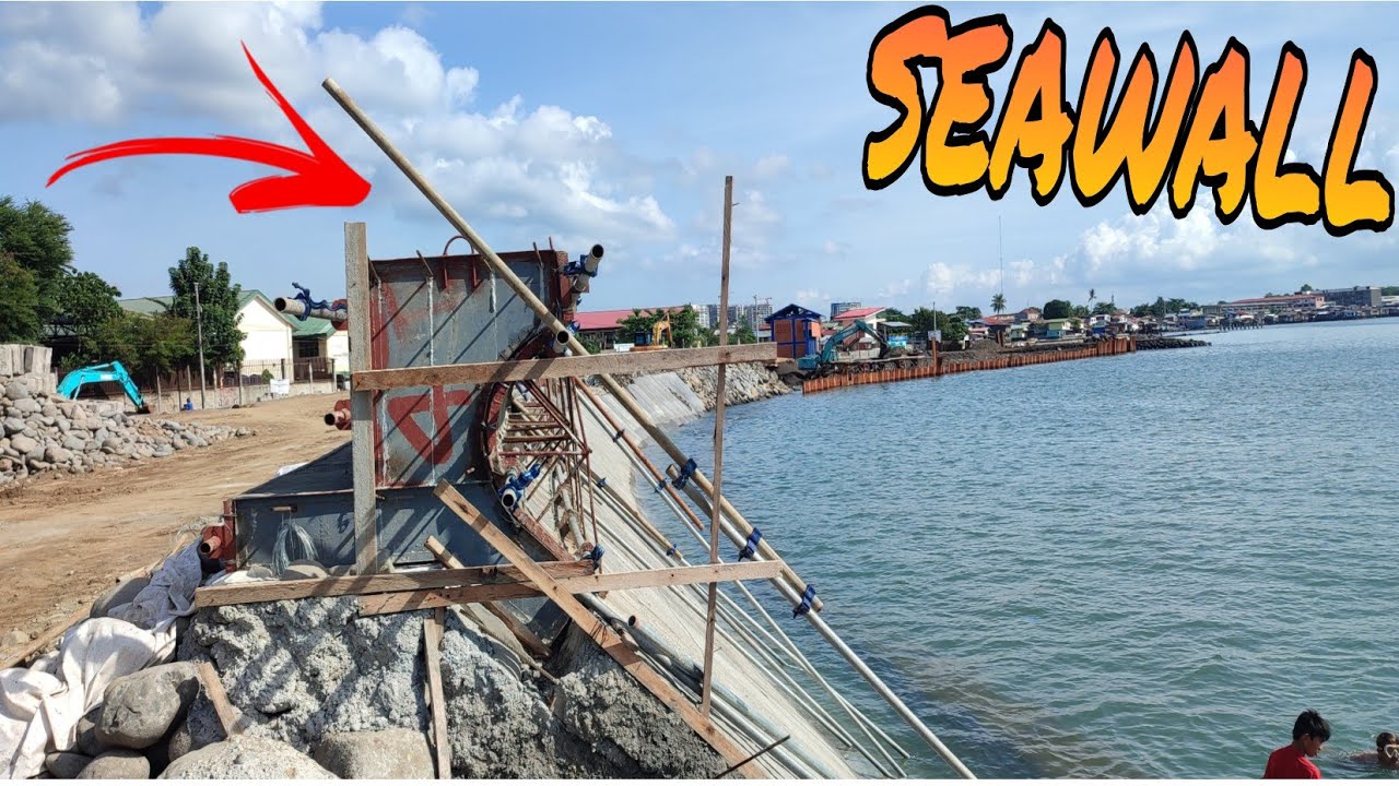 SEAWALL CONSTRUCTION R,CASTILLO SEGMENT, MAY RUBBLE NA AT RIPRAP, MALAKI PAGBABAGO,