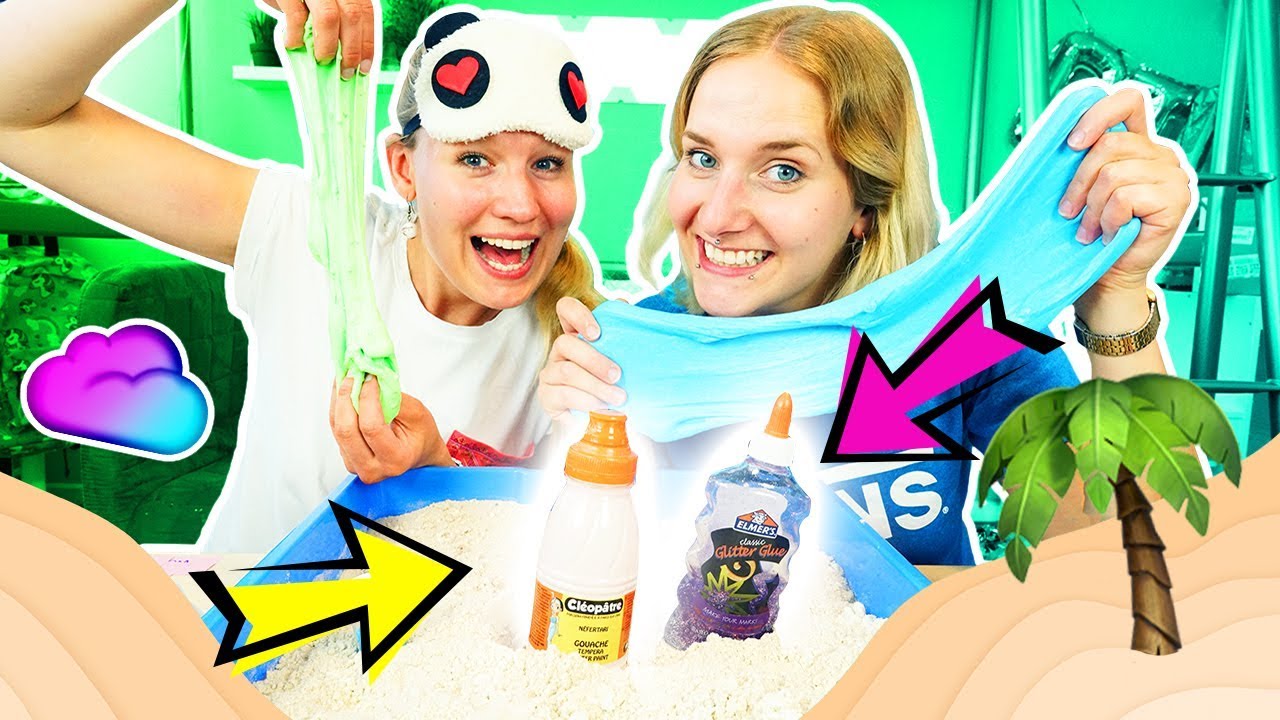 BEACH SLIME CHALLENGE Nina vs. Kathi Strand Challenge Wähle nicht die falschen Schleimzutaten!