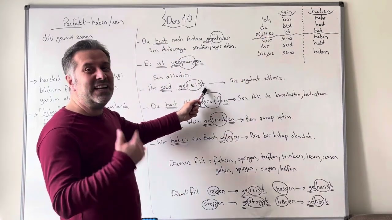 Almanca A1.1  Ders 10  Perfekt ( Di li Geçmiş Zaman )