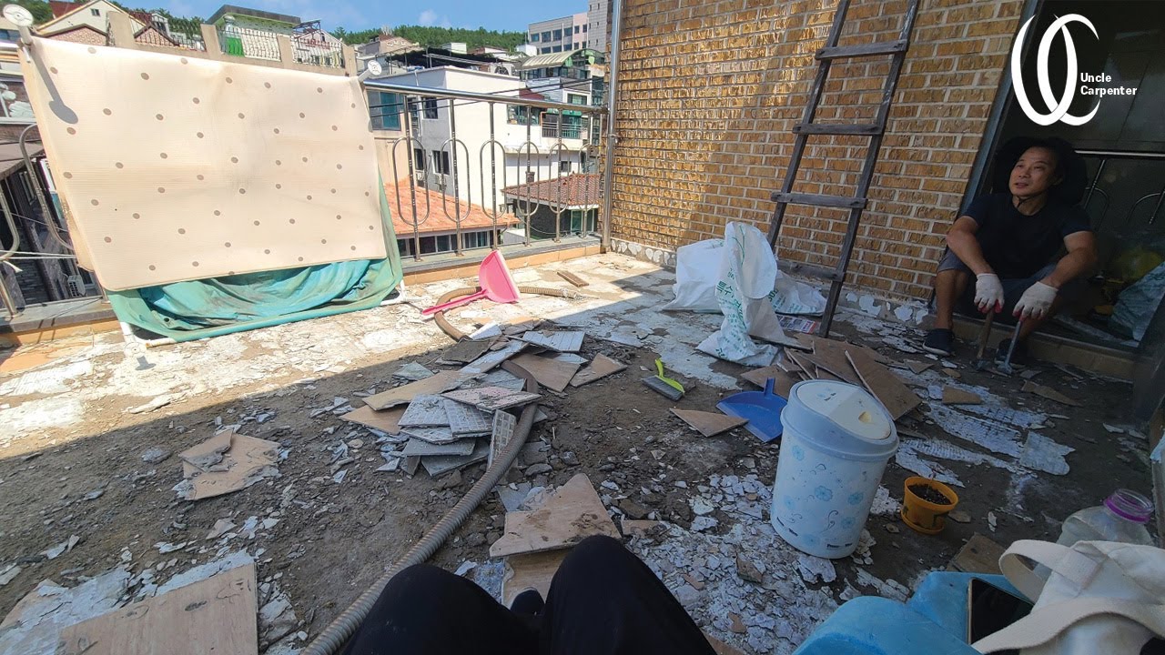 Waterproofing the rooftop to prevent rainwater from leaking down to the lower floor.