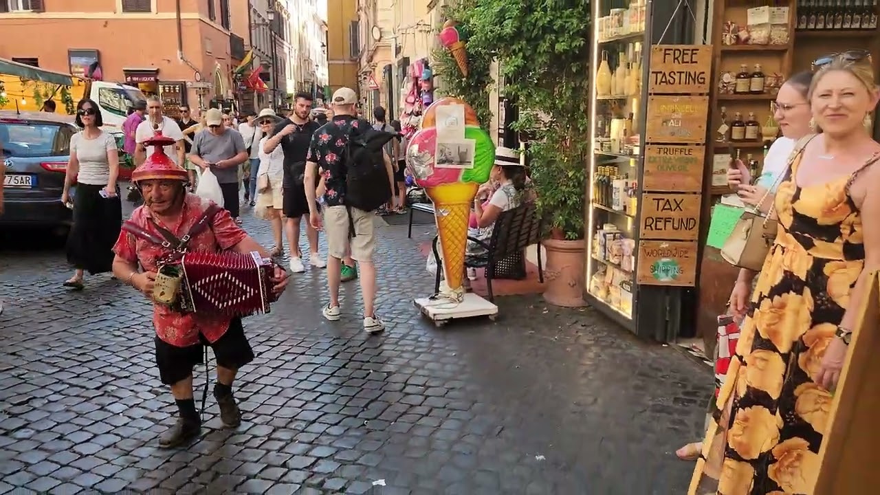 Hilarious Italian One-Man-Band Street Performer in Rome – July 2024