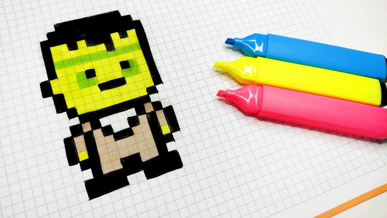 Halloween Pixel Art - How To Draw Frankenstein  #pixelart