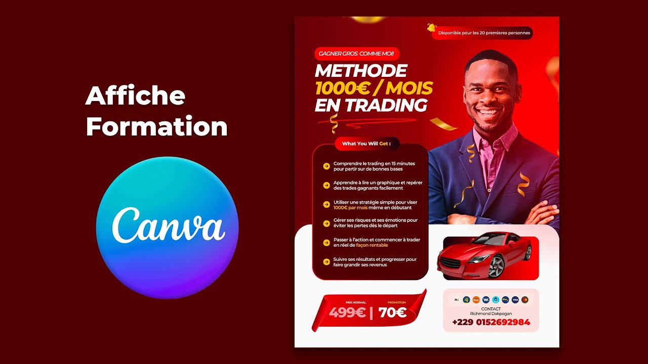 J24 - Challenge Design Canva | Créer une Affiche avec Canva  | Affiche pour Formation en Trading
