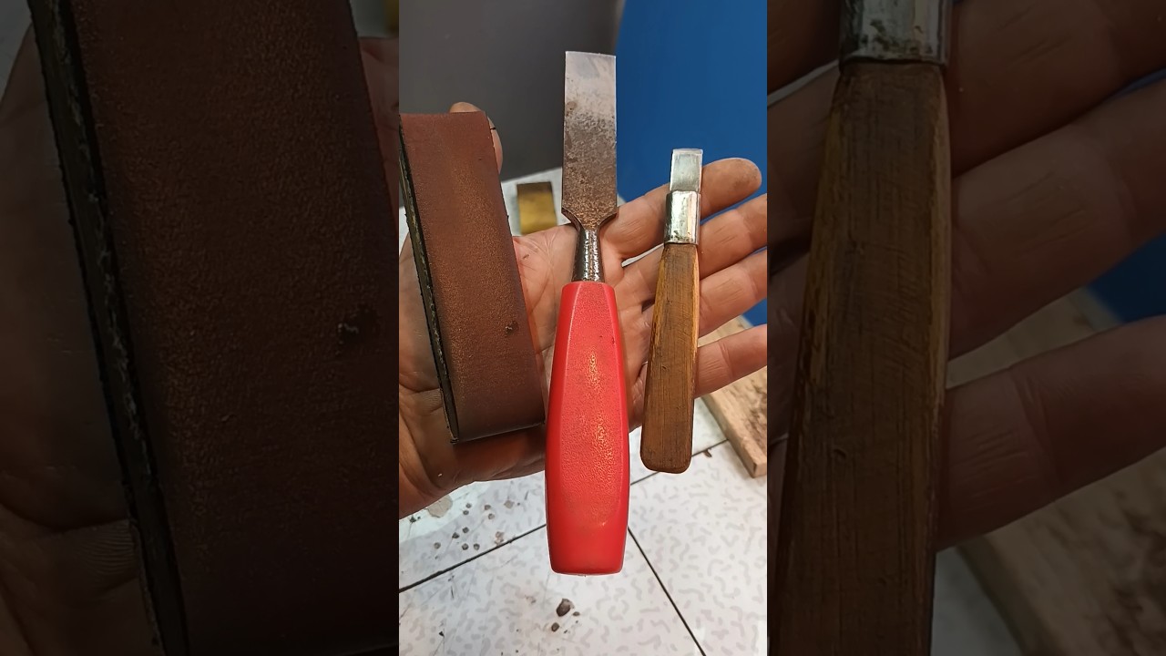 SCALPELLO DA FALEGNAME E TAGLIERINO LI AFFILO. #short