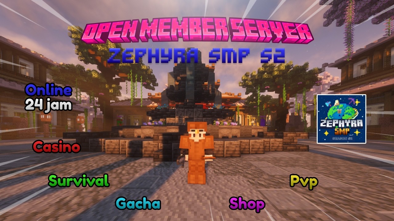 OPEN MEMBER SERVER MCPE DAN JAVA TERBARU 2026 | SERVER ZEPHYRA SMP S2 | ADA CASINONYA😮