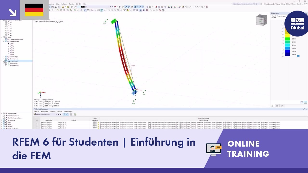 RFEM 6 für Studenten | Einführung in die FEM