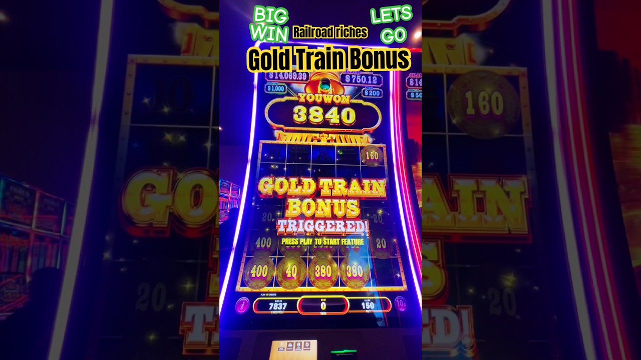 BIG WIN - Gold Train Bonus #hardrock #slots#casino #gambling