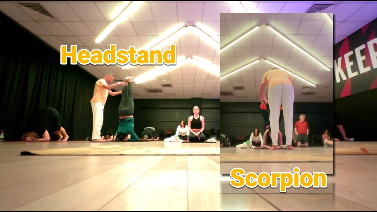 Master your transition from Headstand to Scorpion Pose #yoga
