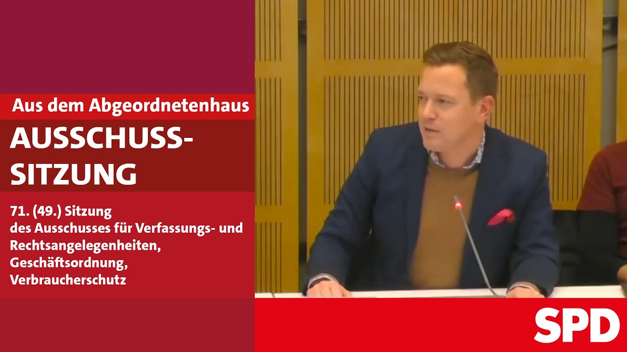 Ausschuss für Verfassungs- und Rechtsangelegenheiten, Geschäftsordnung, Verbraucherschutz - Nr. 71