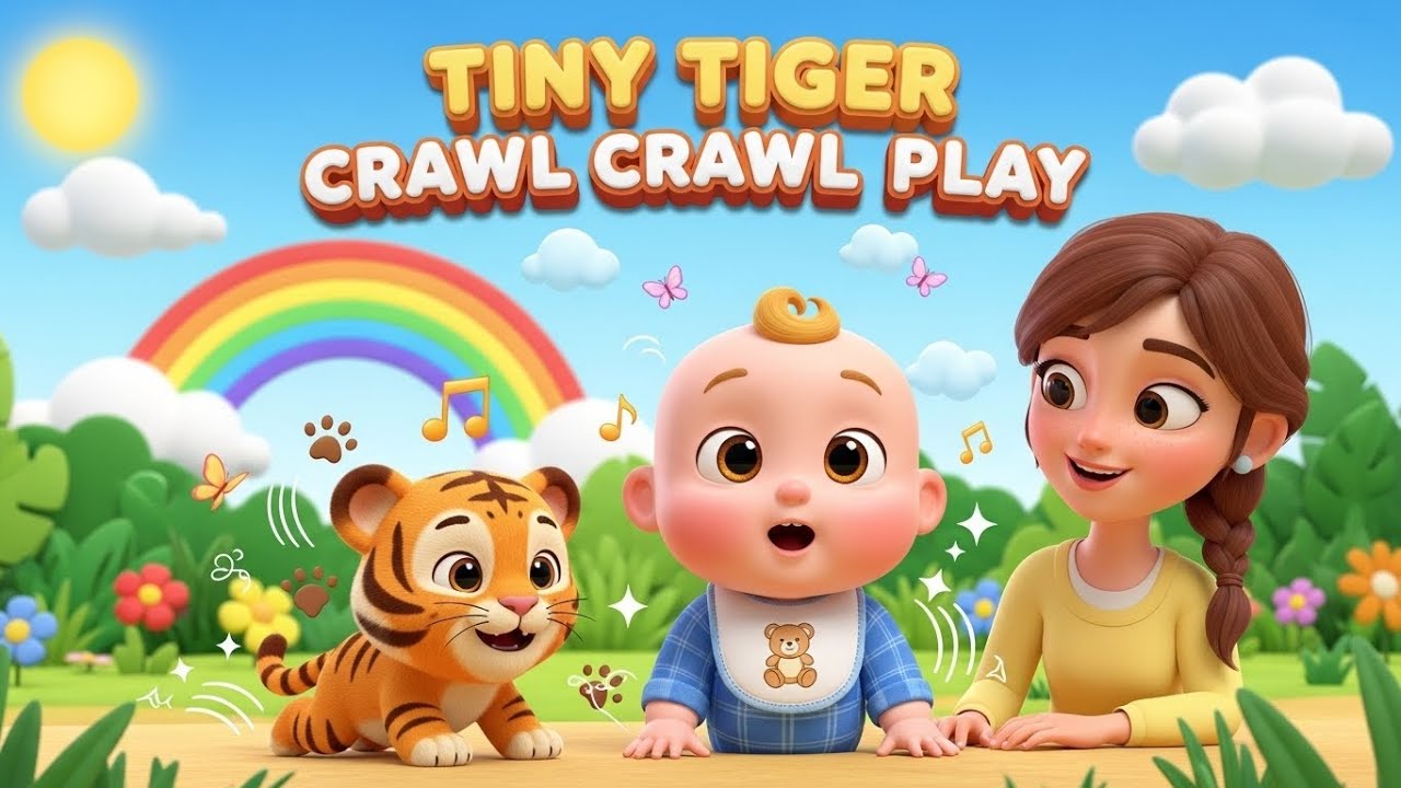 Tiny Tiger Crawl Crawl Play | Fun Kids Song | Playful Jungle Adventure Rhyme