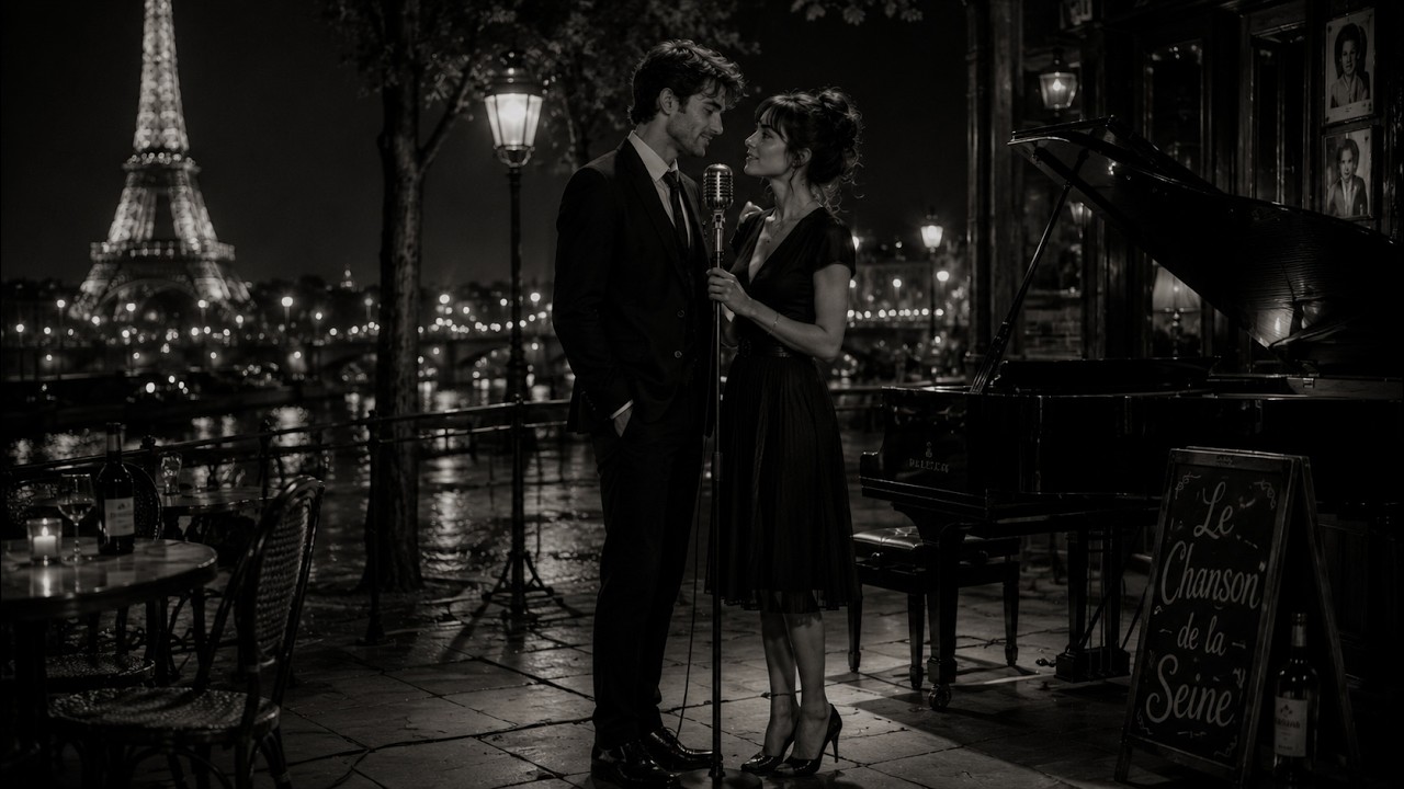 Dreamy Paris Nights ☕ Relaxing French Chanson & Romantic Music