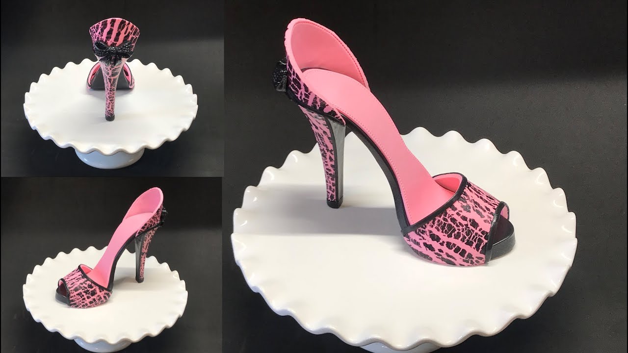How to make cracked effect gumpaste/fondant high heel shoe