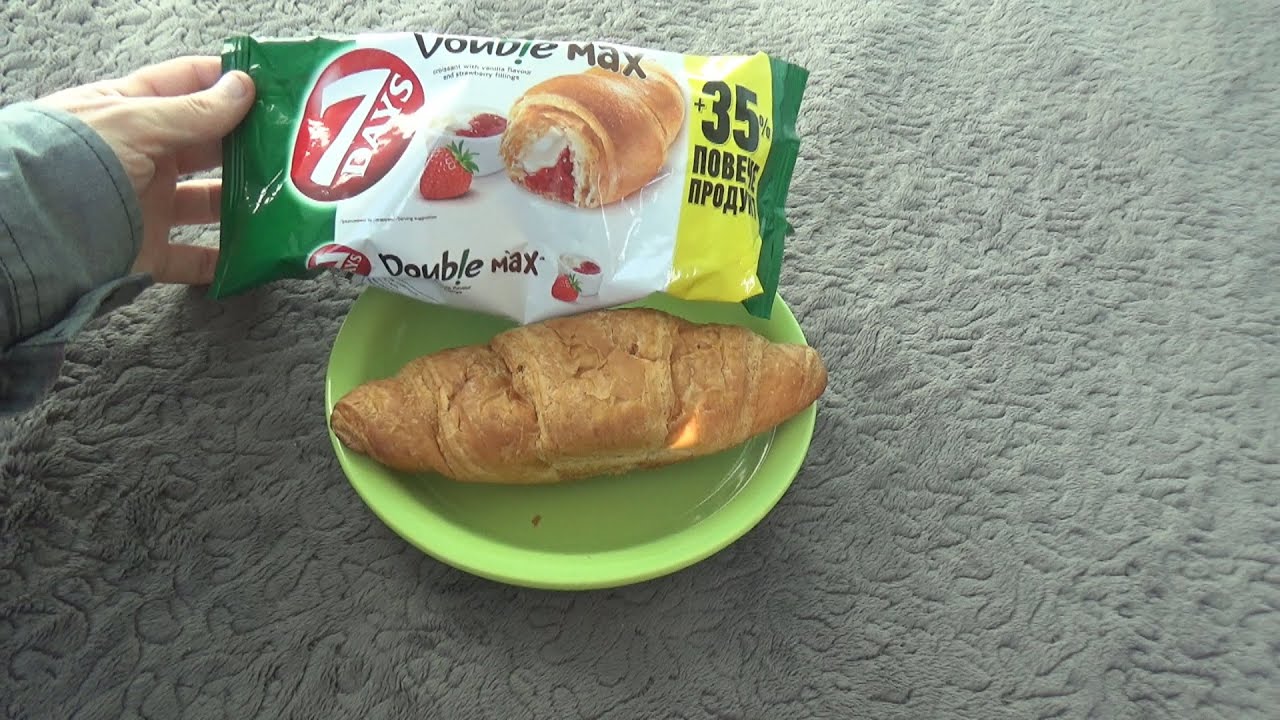 7 Days Double Max Croissant with Vanilla Flavour and Strawberry Fillings 110 g Unboxing and Test