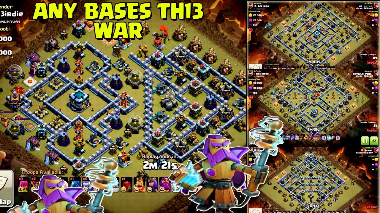 NEW TH13 Attack 3 star! Best War Attack Strategy Town Hall 13 - Clan War Attack ( clash of clans )
