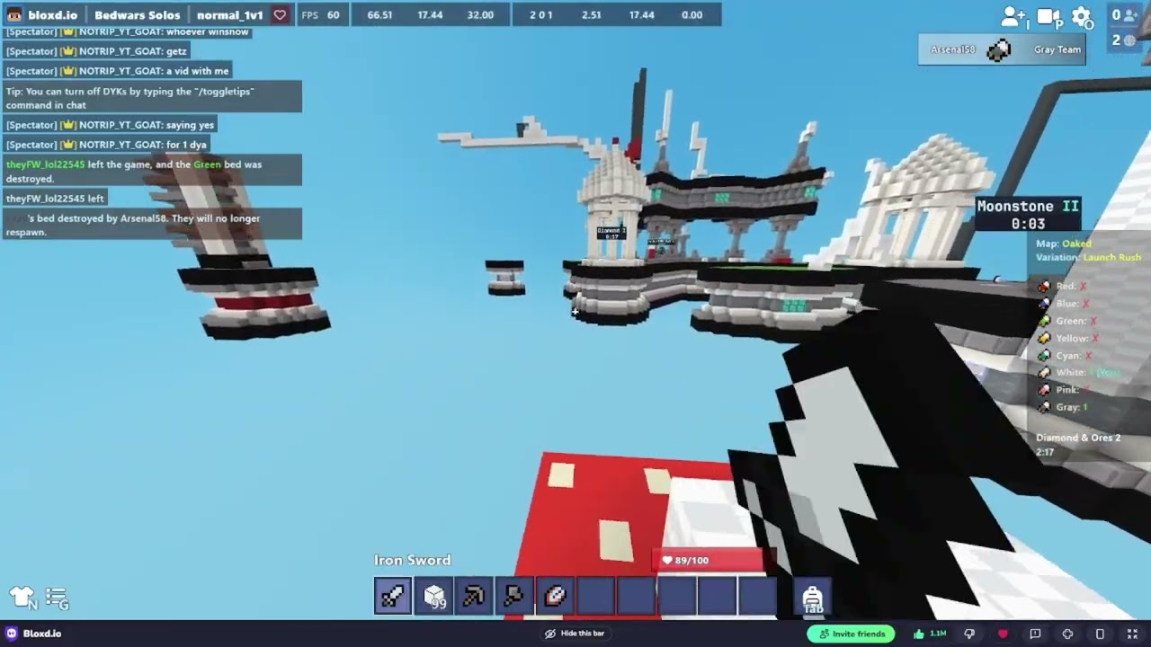Bedwars 3v1 vs @Techno_KING_1225_YT ,  @notripblxd  and my friend