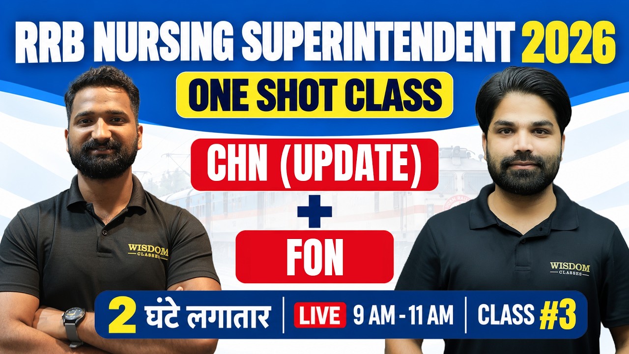 RRB Nursing Superintendent 2026 Preparation | CHN & FON One Shot | RRB Nursing 2026 MCQs
