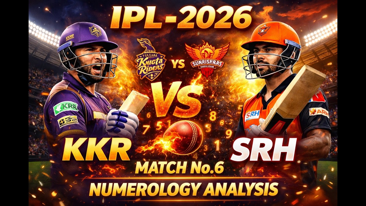 KKR vs SRH Match 6 🔥 IPL 2026 Numerology Prediction | Who Will Win?