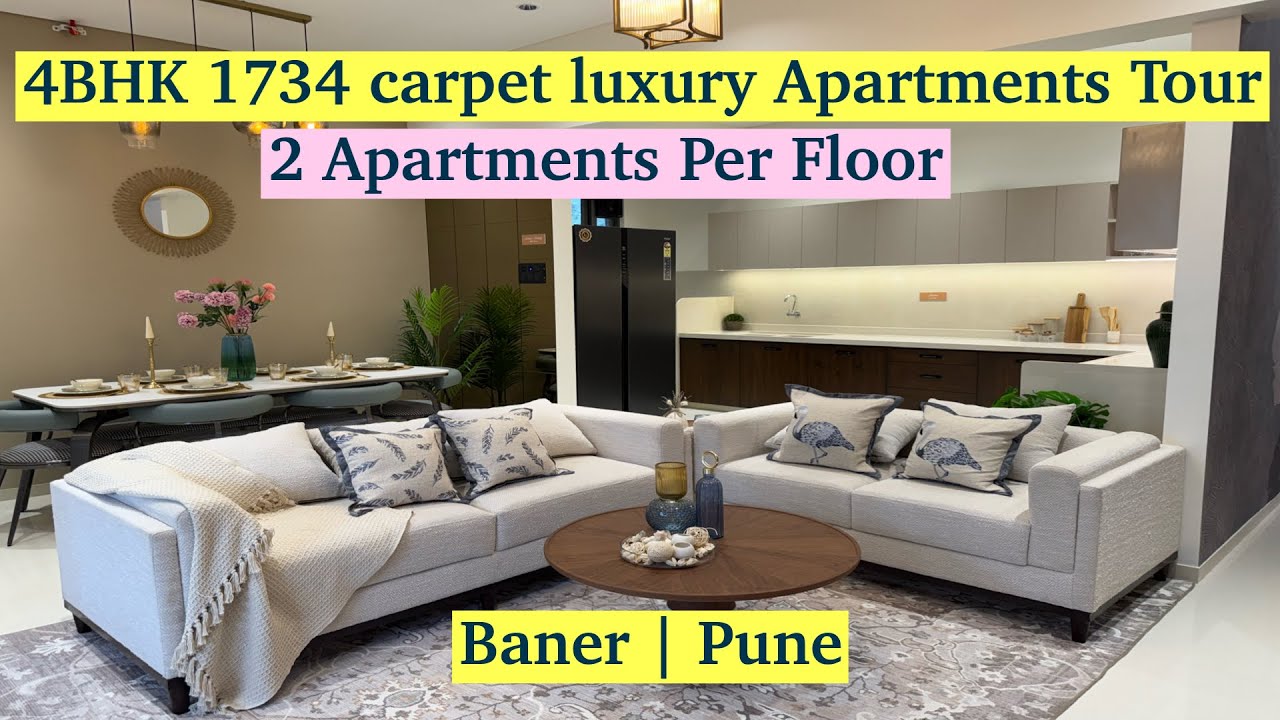 4BHK Luxury Apartment Tour in Baner, Pune | 1734 Sq.Ft. Carpet | 2 Apartments per Floor