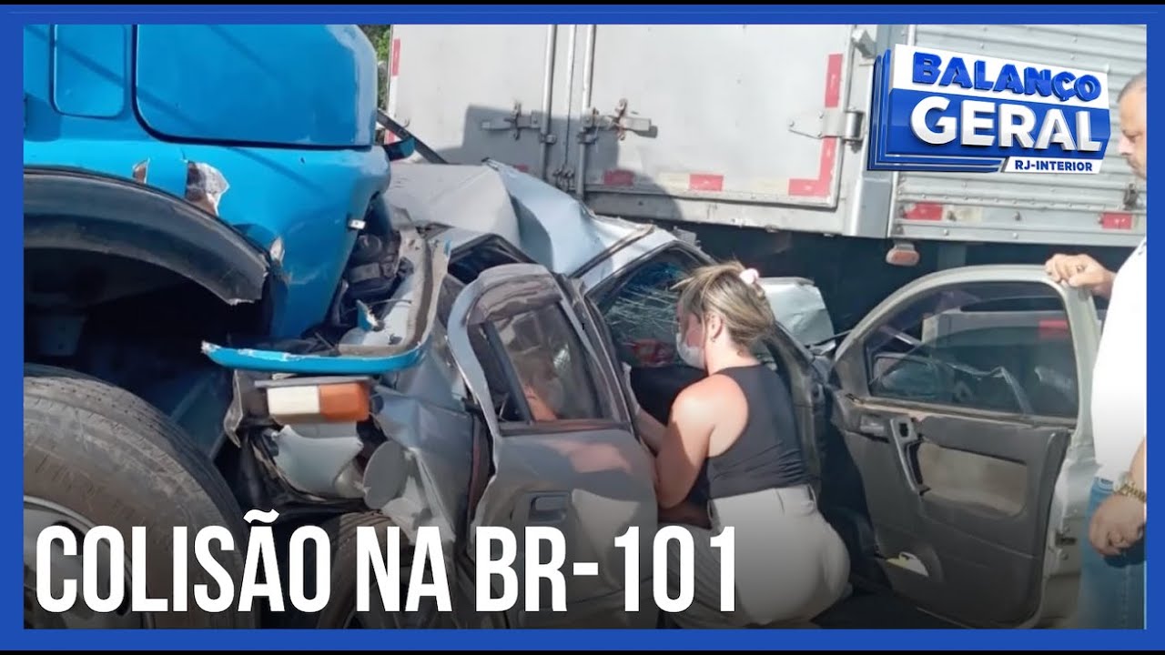 Colisão entre dois caminhões e um carro, em Casimiro de Abreu, deixa cinco pessoas feridas