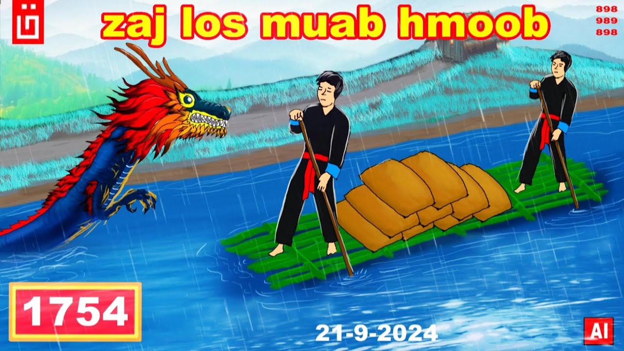 dab hais hmoob - 1754 - 21/9/2024 zaj los muab hmoob, มัันอยยู่ใในนน้ำ, in the river.