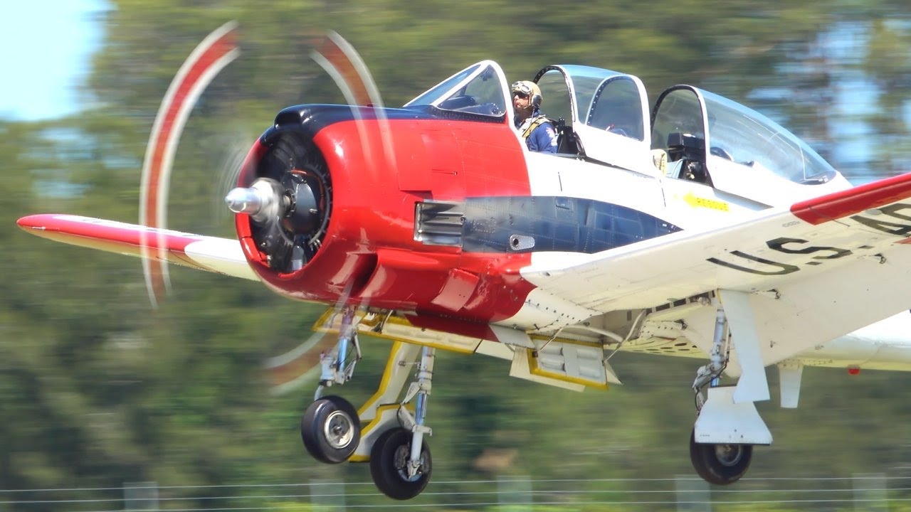 Crisp Radial Roar – Twin T-28 Trojans in Formation
