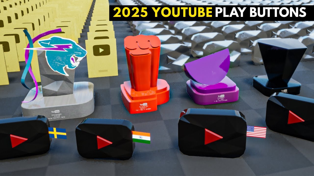 All YouTube Play Buttons ▶ Ranked by Subscriber Milestones (2025)