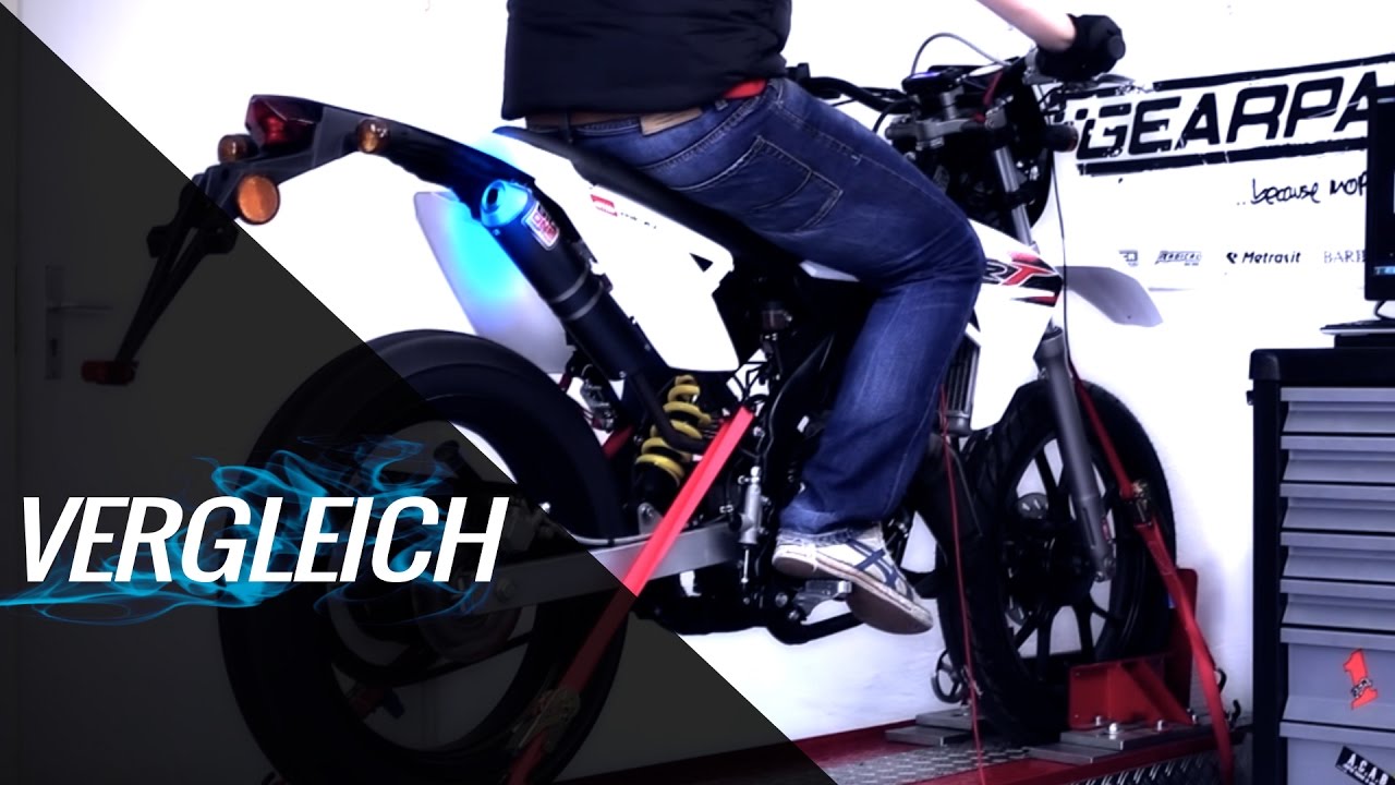Vergleich 50cc Auspuffanlagen auf Rieju MRT