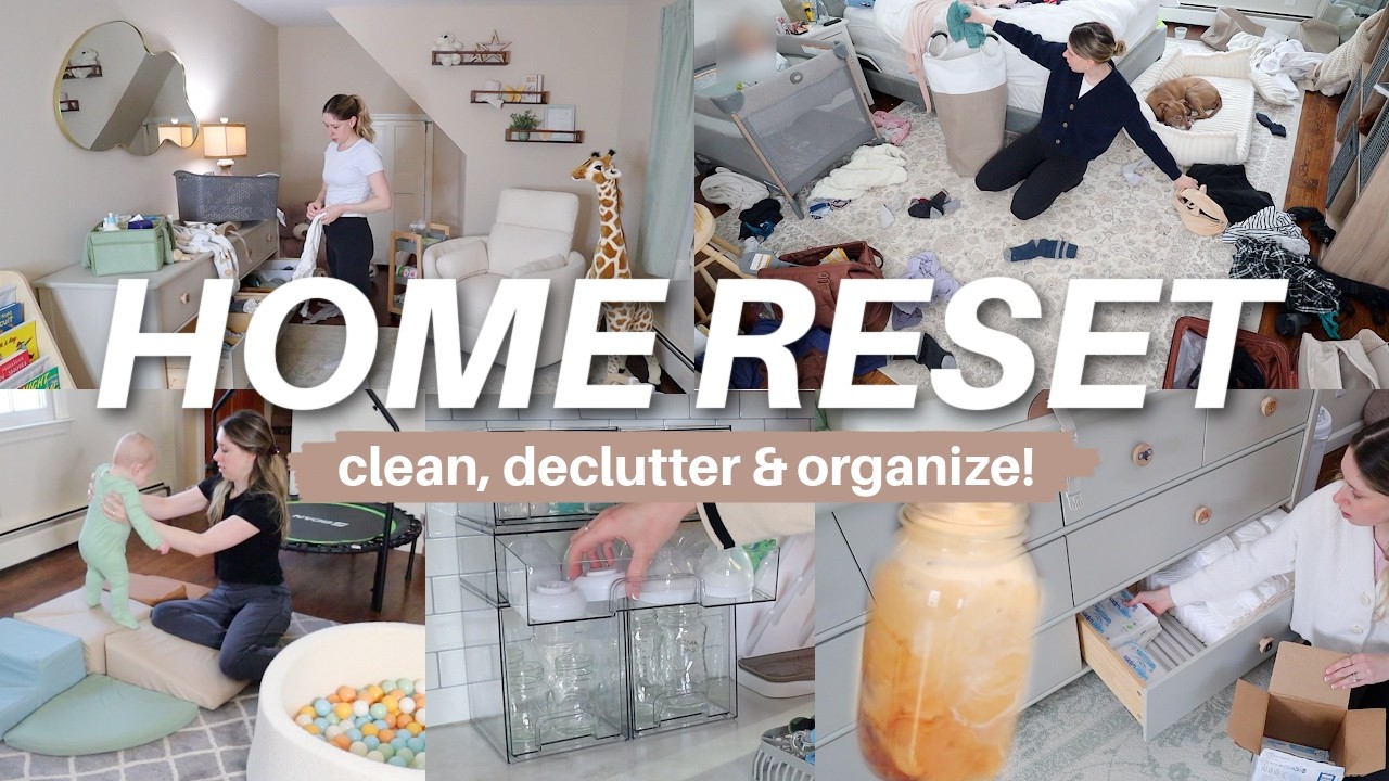 MOM WITH ME | cleaning, organizing + wfh mom morning routine! realistic mom life