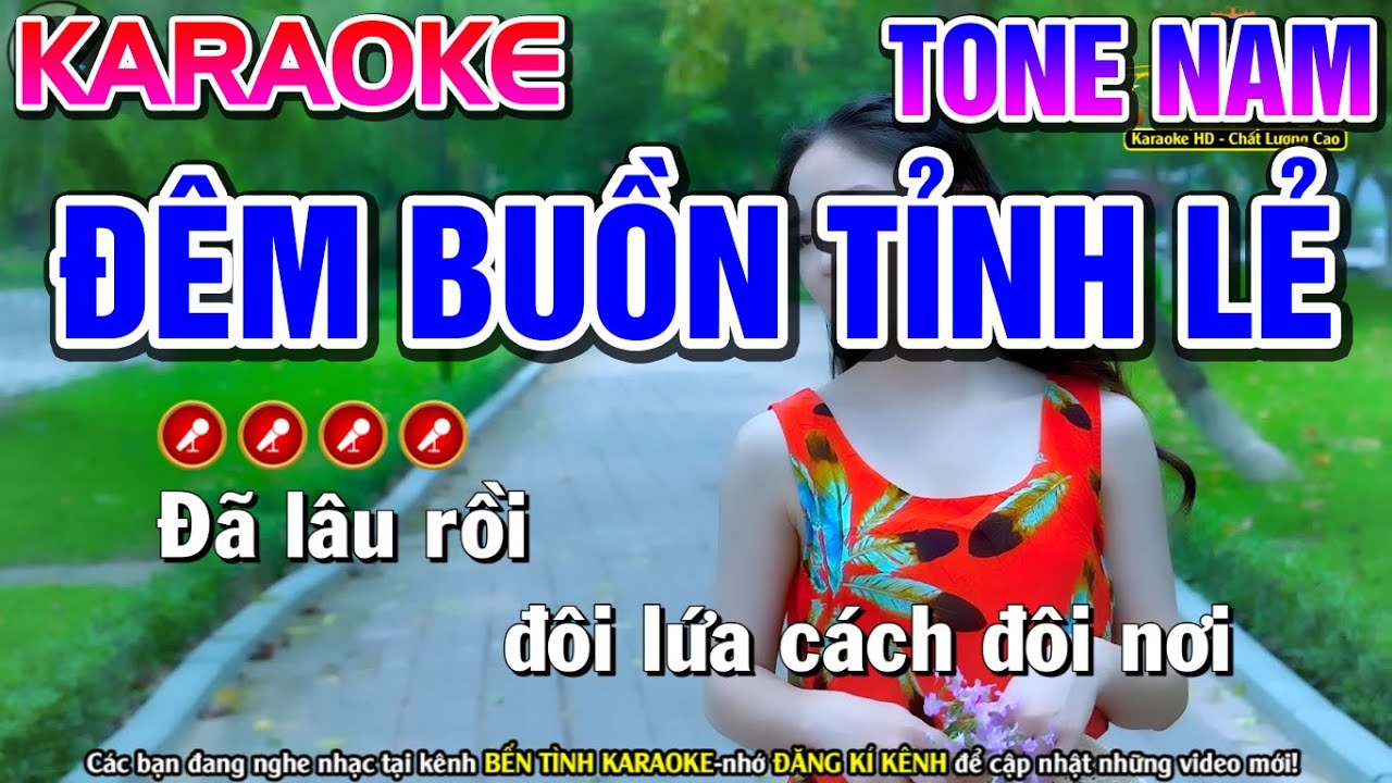 Đêm Buồn Tỉnh Lẻ Karaoke Nhạc Sống Tone Nam | Bến Tình Karaoke