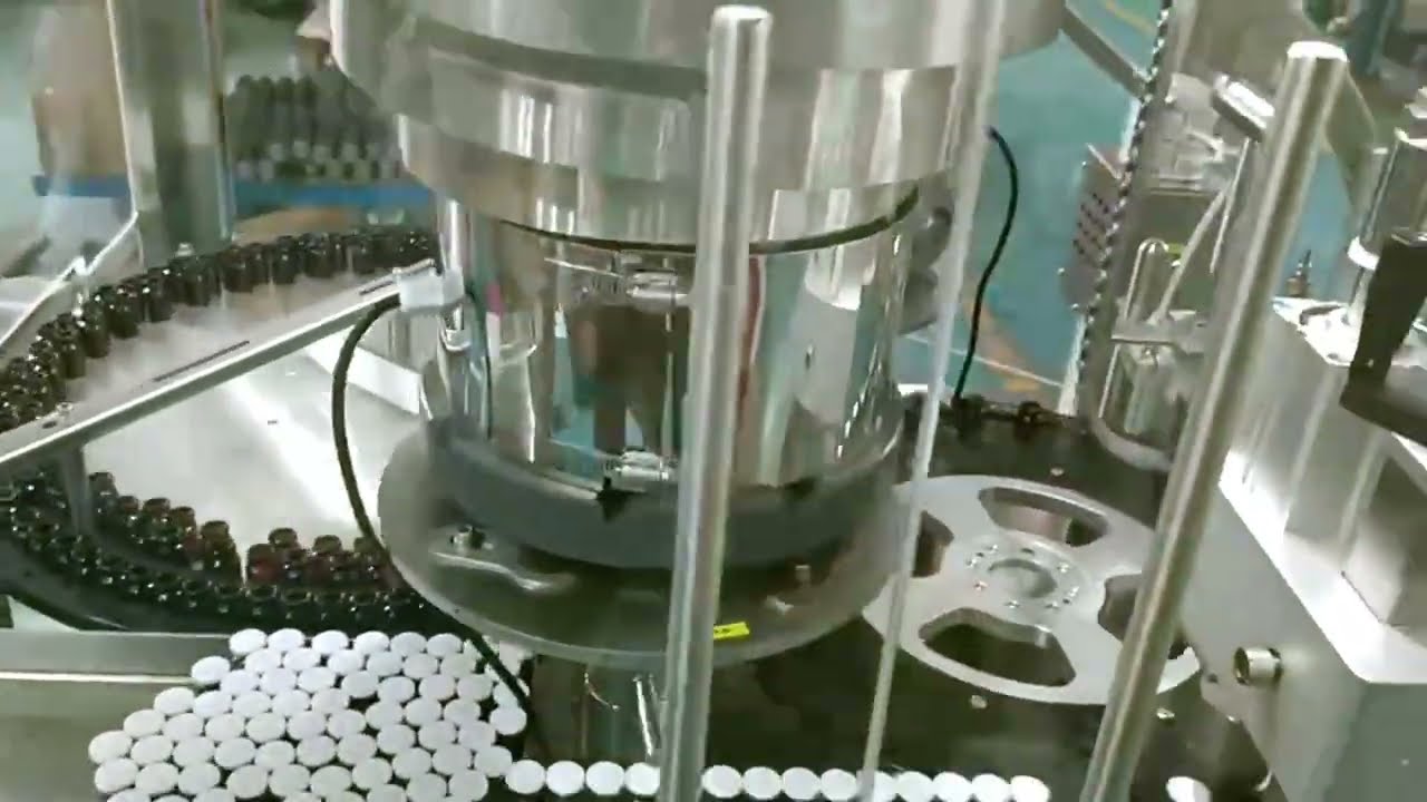 Vials bottles filling metal caps crimping equipment