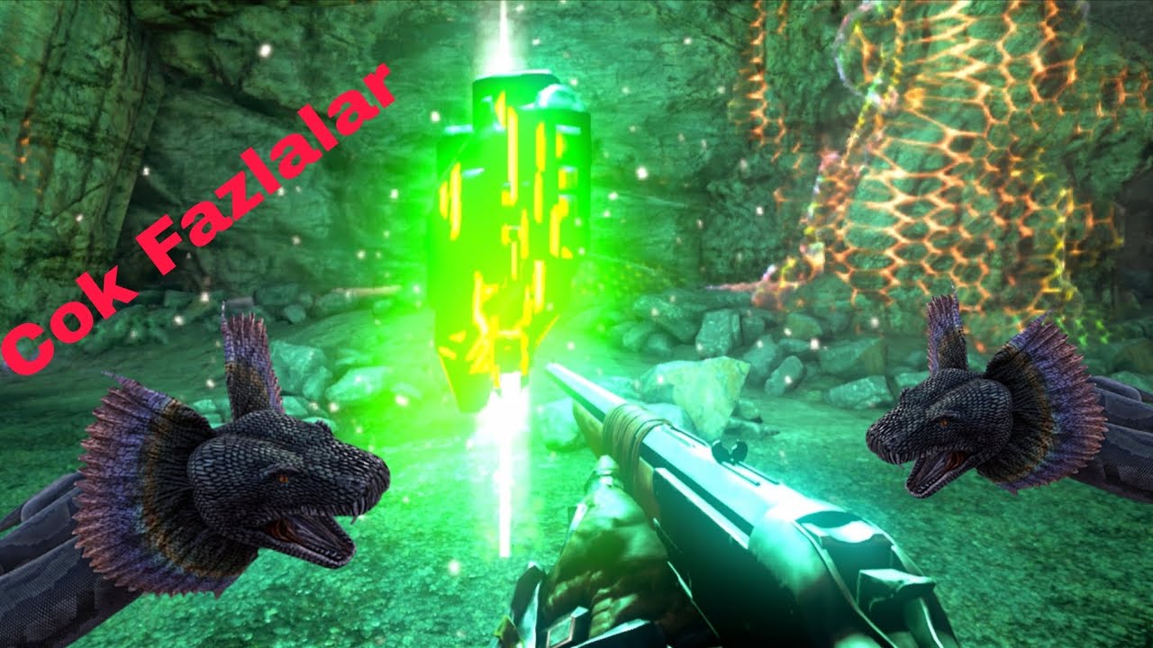 Ark Survival Ultimate Mağraya Gitim Cok Fazla Yılan Var Raptorum Öldü 😫😢